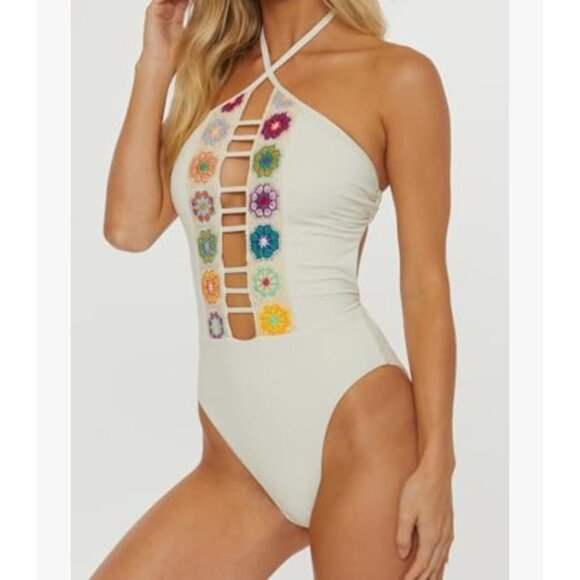 ISABELA ROSE ONE PIECE SWIMSUIT WOMENS COLOR BEIGE SIZE SMALL - Picture 2 of 9